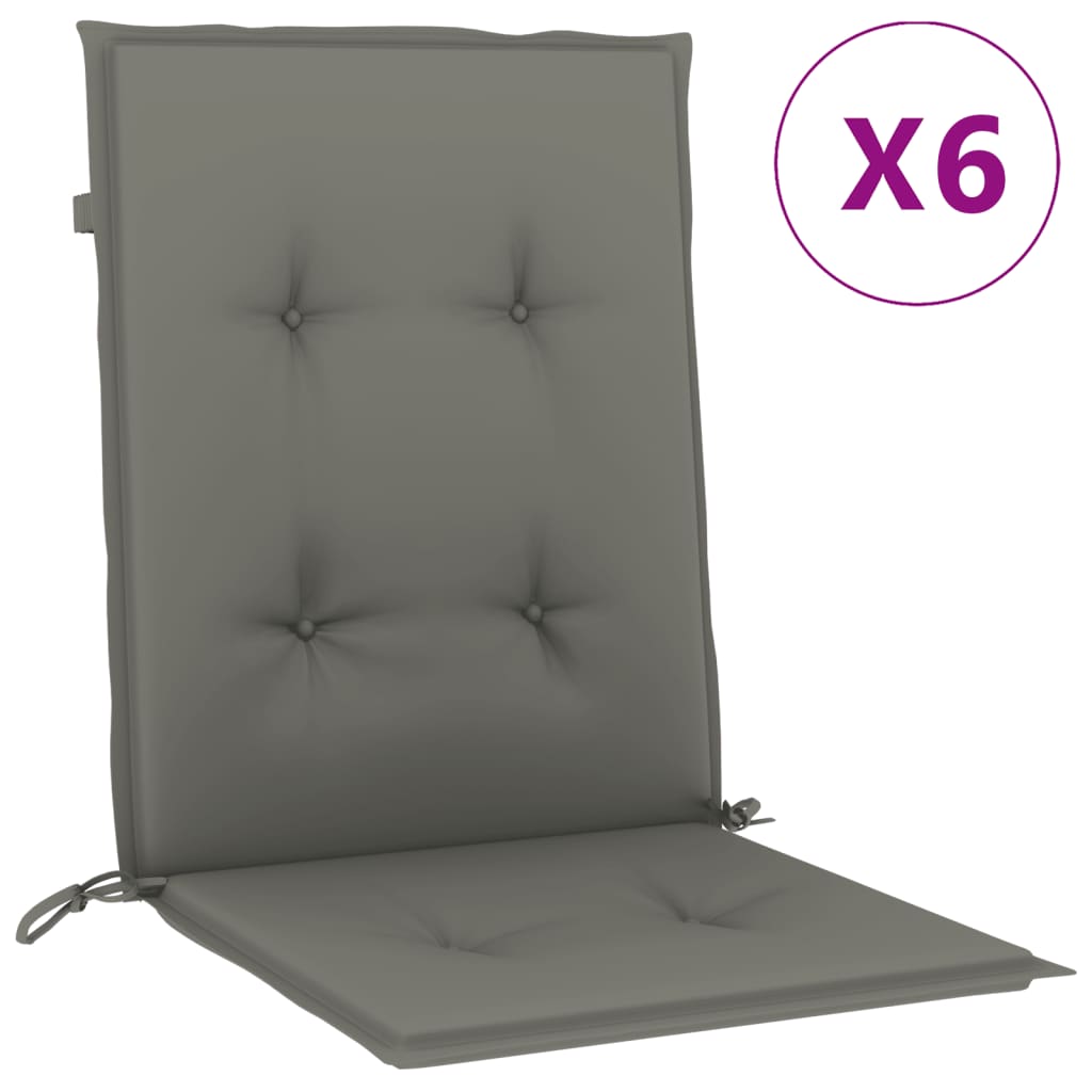 Cuscini Sedia Schiena Bassa 6 pz Grigio Mélange 100x50x4 cm | homemem39