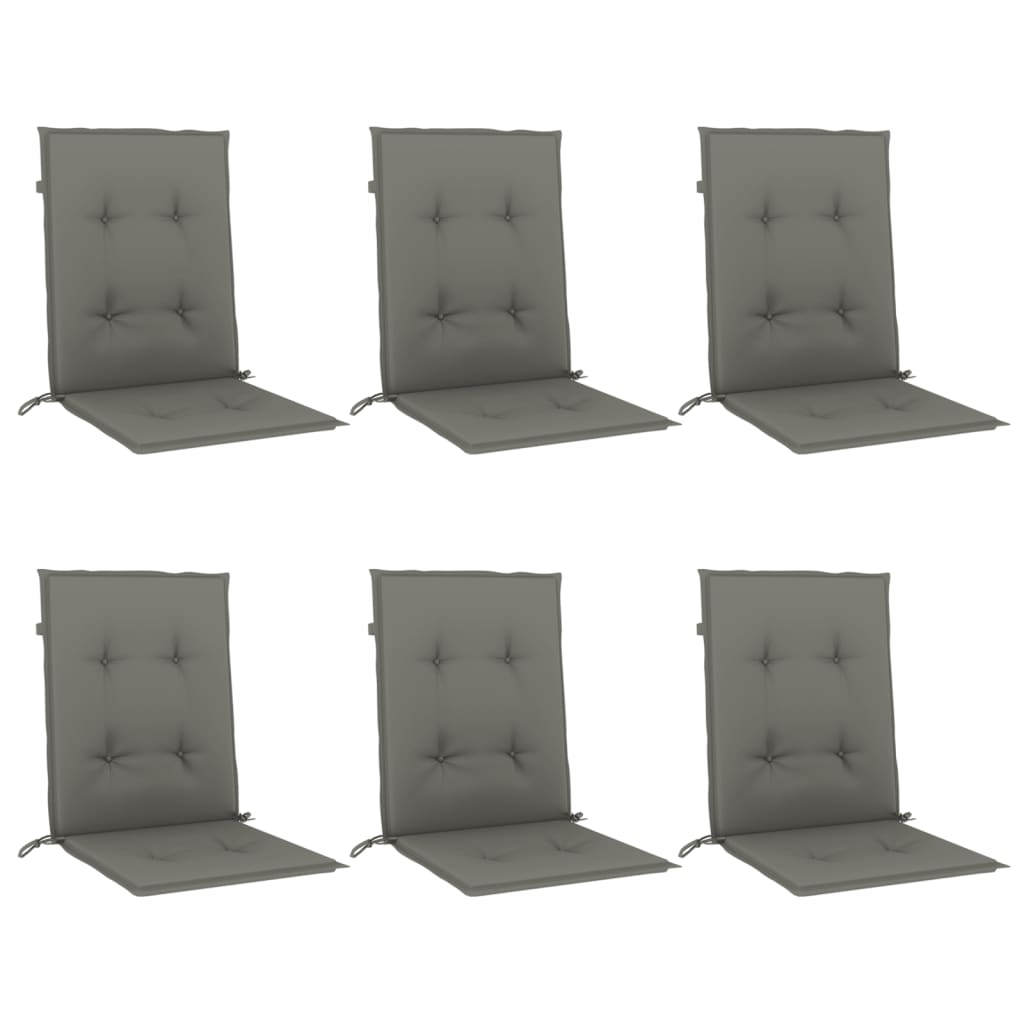 Cuscini Sedia Schiena Bassa 6 pz Grigio Mélange 100x50x4 cm | homemem39