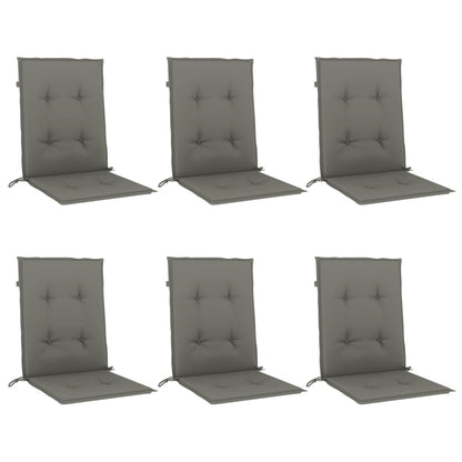 Cuscini Sedia Schiena Bassa 6 pz Grigio Mélange 100x50x4 cm | homemem39