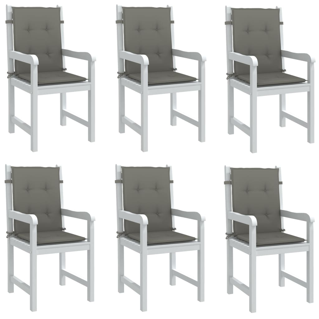 Cuscini Sedia Schiena Bassa 6 pz Grigio Mélange 100x50x4 cm | homemem39