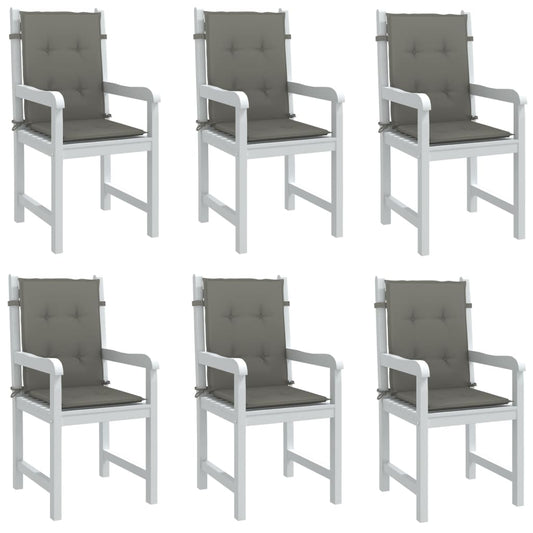 Cuscini Sedia Schiena Bassa 6 pz Grigio Mélange 100x50x4 cm | homemem39