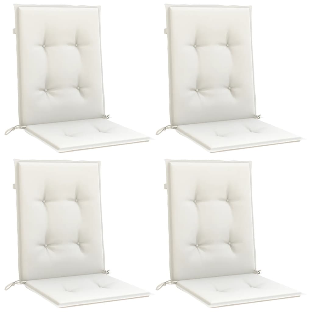 Cuscini Sedia Schiena Bassa 4 pz Crema Mélange 100x50x4 Tessuto - homemem39