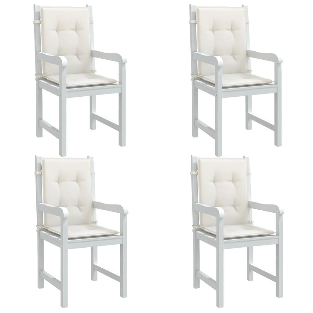 Cuscini Sedia Schiena Bassa 4 pz Crema Mélange 100x50x4 Tessuto - homemem39