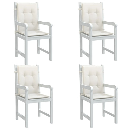 Cuscini Sedia Schiena Bassa 4 pz Crema Mélange 100x50x4 Tessuto - homemem39