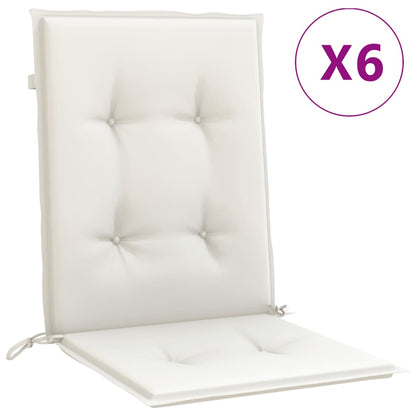 Cuscini Sedia Schiena Bassa 6 pz Crema Mélange 100x50x4 Tessuto | homemem39