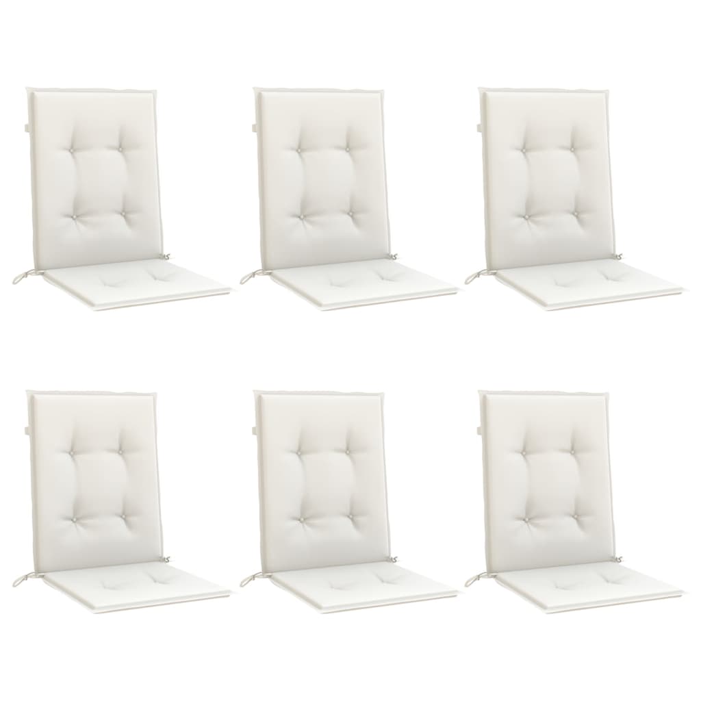 Cuscini Sedia Schiena Bassa 6 pz Crema Mélange 100x50x4 Tessuto | homemem39