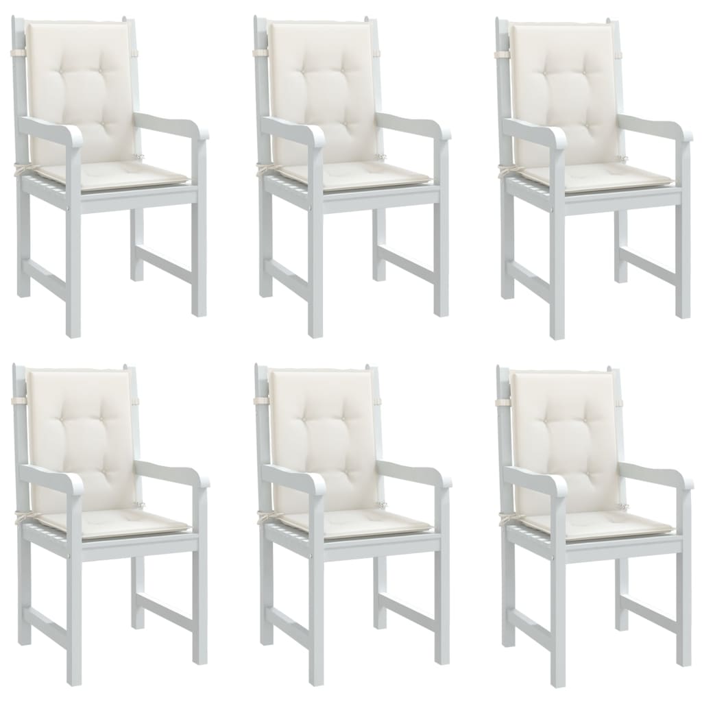 Cuscini Sedia Schiena Bassa 6 pz Crema Mélange 100x50x4 Tessuto | homemem39