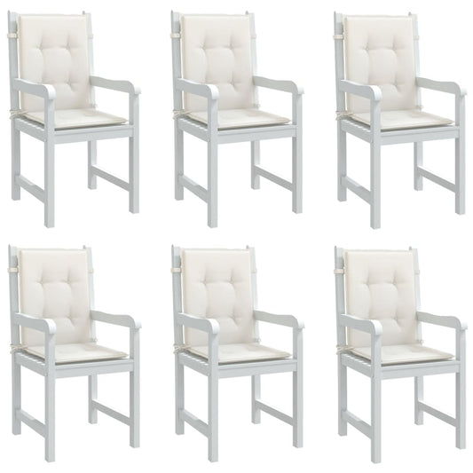Cuscini Sedia Schiena Bassa 6 pz Crema Mélange 100x50x4 Tessuto | homemem39