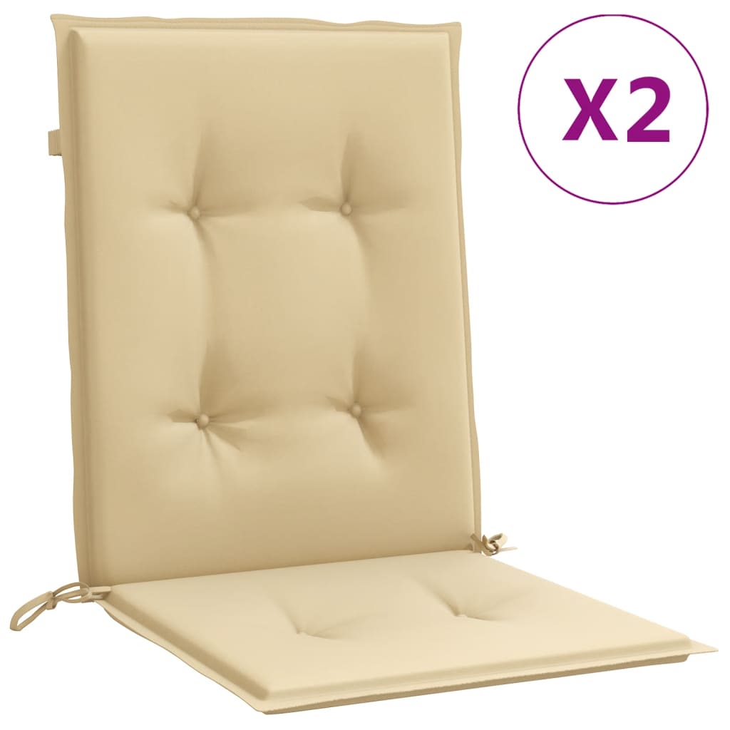 Cuscini Sedia Schiena Bassa 2 pz Beige Mélange 100x50x4 Tessuto | homemem39