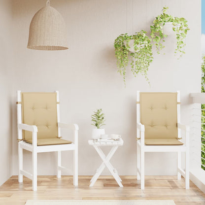 Cuscini Sedia Schiena Bassa 2 pz Beige Mélange 100x50x4 Tessuto | homemem39