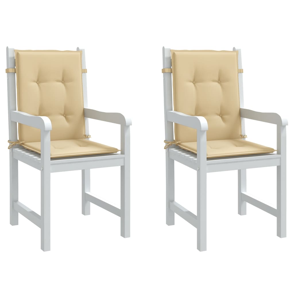 Cuscini Sedia Schiena Bassa 2 pz Beige Mélange 100x50x4 Tessuto | homemem39