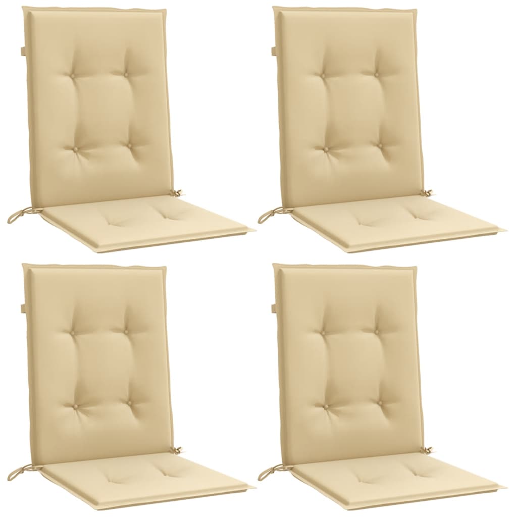 Cuscini Sedia Schiena Bassa 4 pz Beige Mélange 100x50x4 Tessuto - homemem39