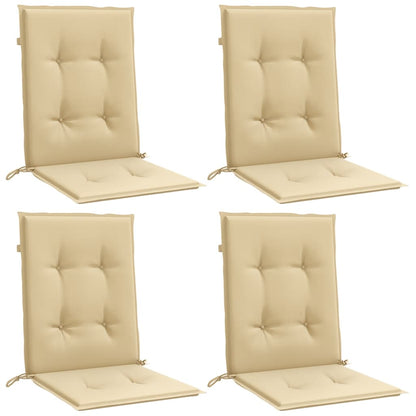Cuscini Sedia Schiena Bassa 4 pz Beige Mélange 100x50x4 Tessuto - homemem39