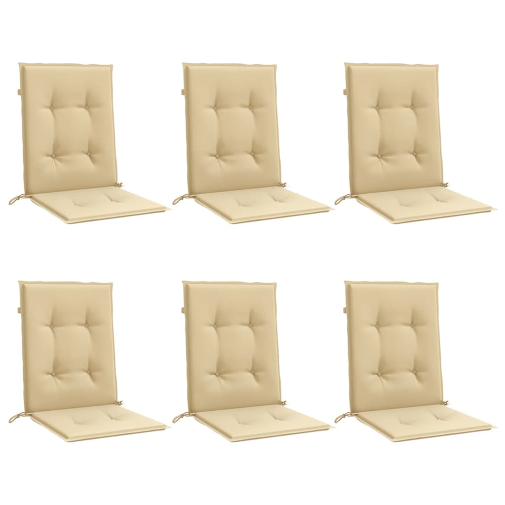 Cuscini Sedia Schiena Bassa 6 pz Beige Mélange 100x50x4 Tessuto | homemem39