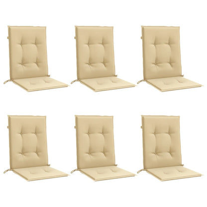 Cuscini Sedia Schiena Bassa 6 pz Beige Mélange 100x50x4 Tessuto | homemem39