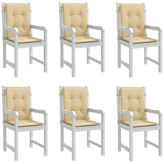 Cuscini Sedia Schiena Bassa 6 pz Beige Mélange 100x50x4 Tessuto | homemem39