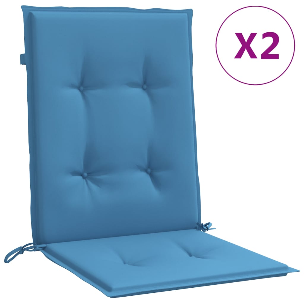 Cuscini Sedia Schiena Bassa 2 pz Blu Mélange 100x50x4 Tessuto | homemem39