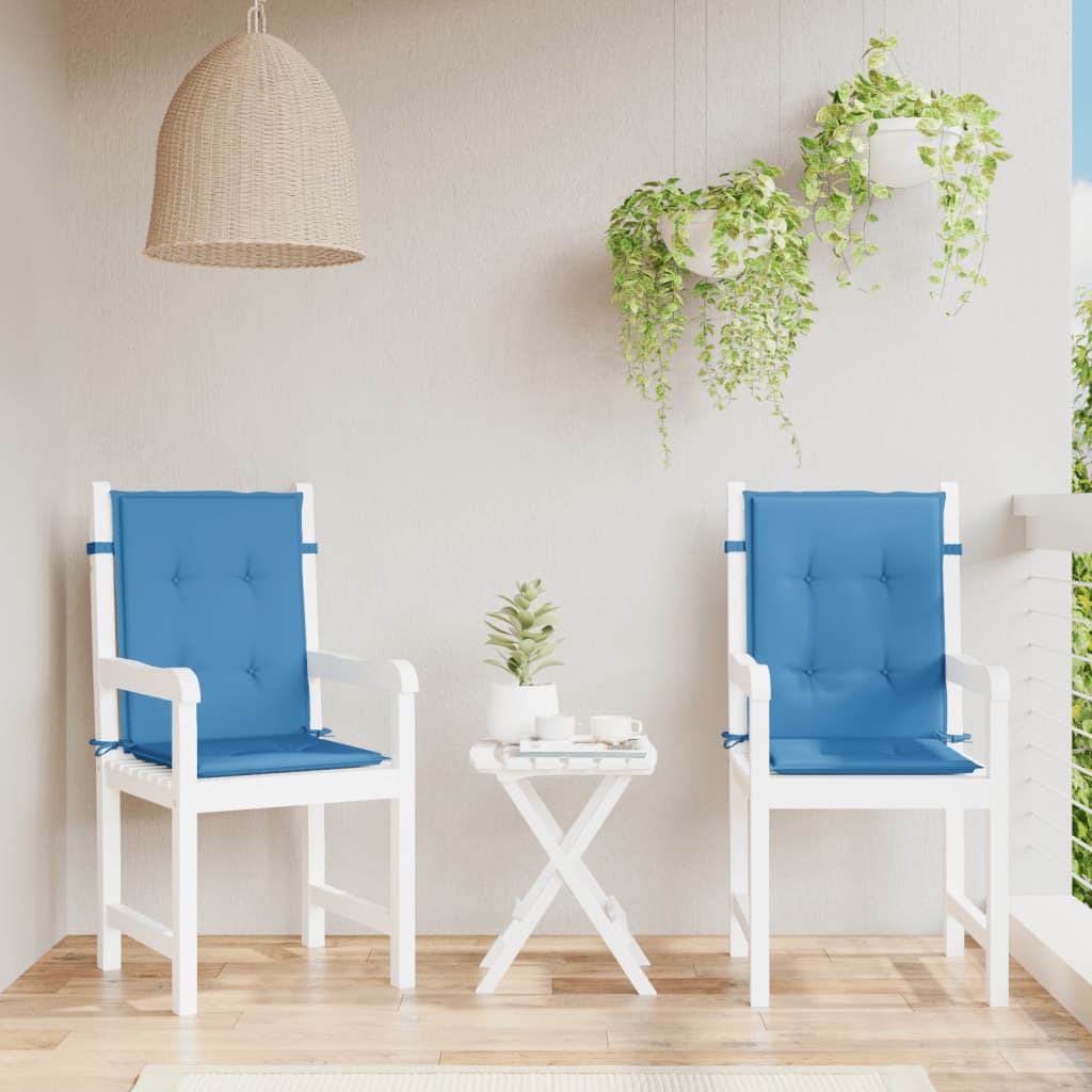 Cuscini Sedia Schiena Bassa 2 pz Blu Mélange 100x50x4 Tessuto | homemem39
