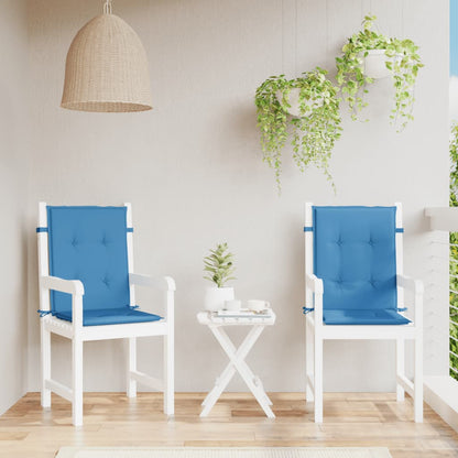 Cuscini Sedia Schiena Bassa 2 pz Blu Mélange 100x50x4 Tessuto | homemem39
