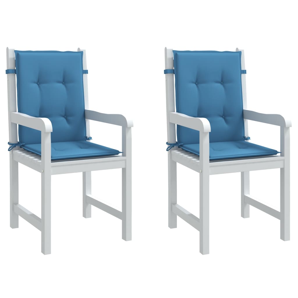 Cuscini Sedia Schiena Bassa 2 pz Blu Mélange 100x50x4 Tessuto | homemem39