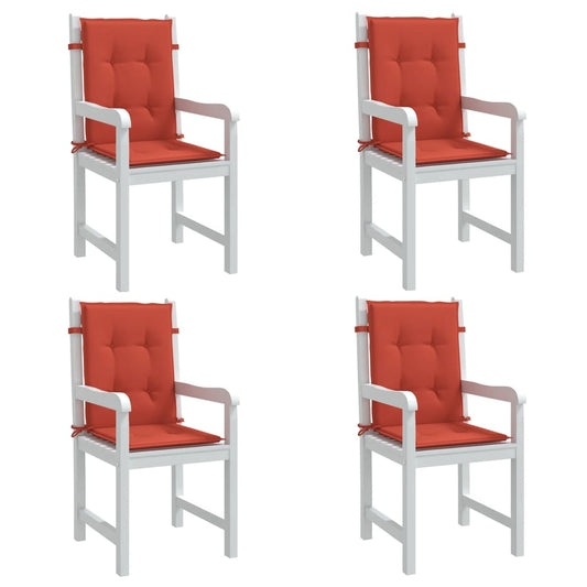 Cuscini Sedia Schiena Bassa 4 pz Rosso Mélange 100x50x4 Tessuto | homemem39