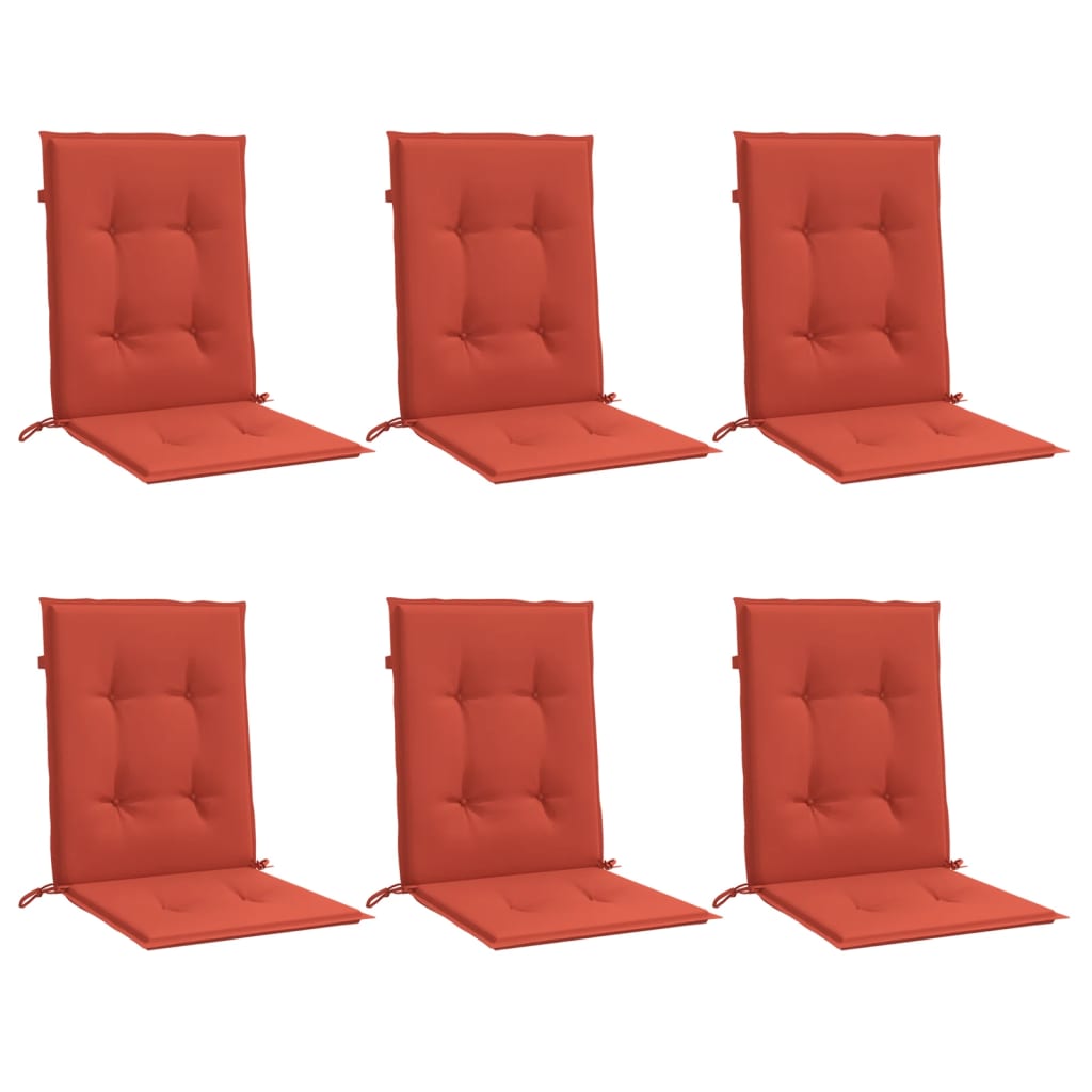 Cuscini Sedia Schiena Bassa 6 pz Rosso Mélange 100x50x4 Tessuto | homemem39