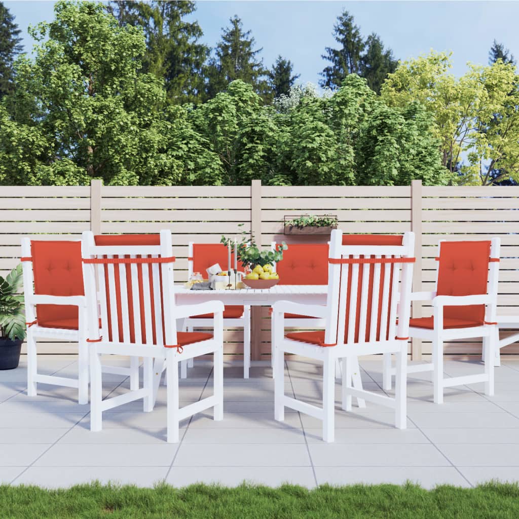 Cuscini Sedia Schiena Bassa 6 pz Rosso Mélange 100x50x4 Tessuto | homemem39
