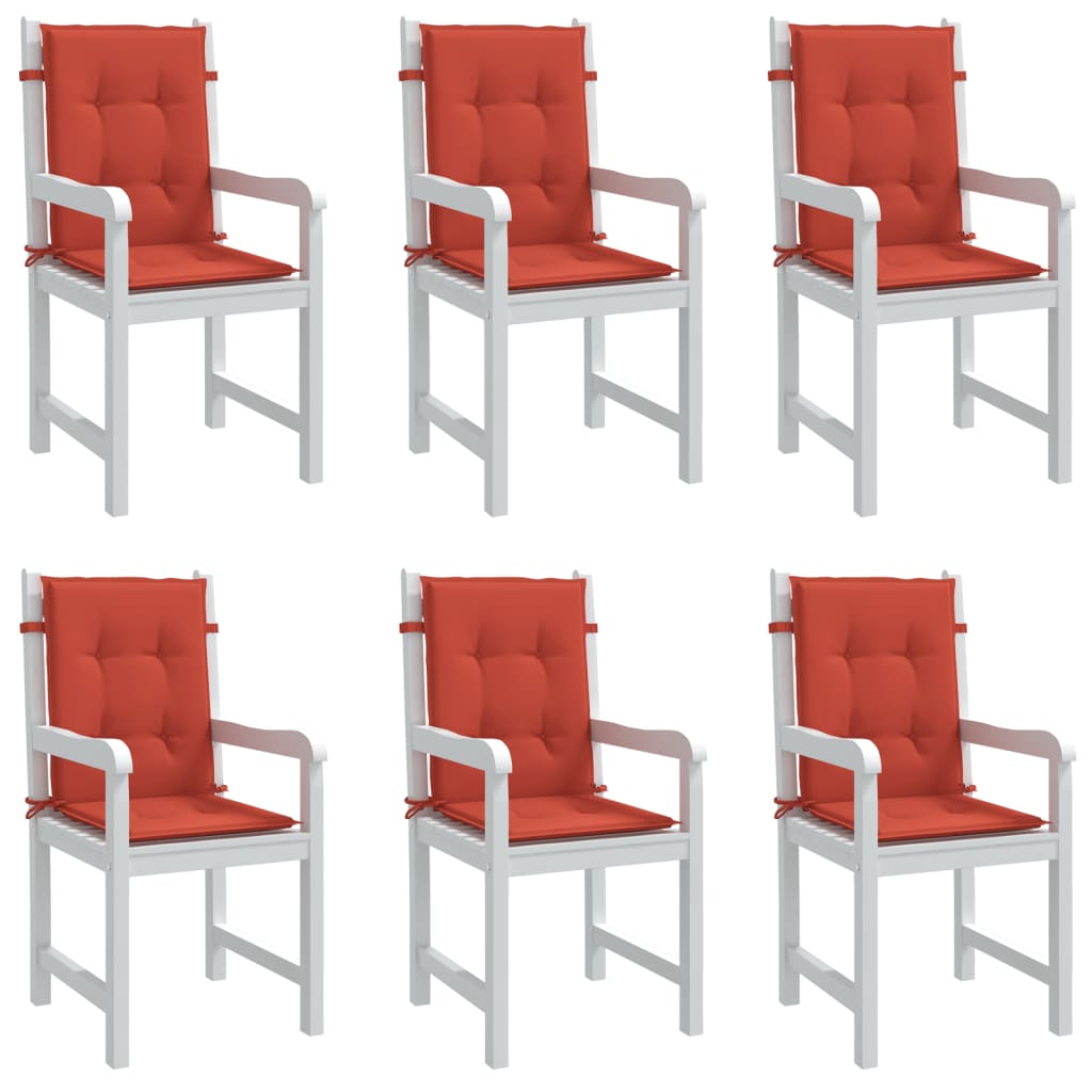 Cuscini Sedia Schiena Bassa 6 pz Rosso Mélange 100x50x4 Tessuto | homemem39