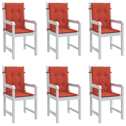 Cuscini Sedia Schiena Bassa 6 pz Rosso Mélange 100x50x4 Tessuto | homemem39