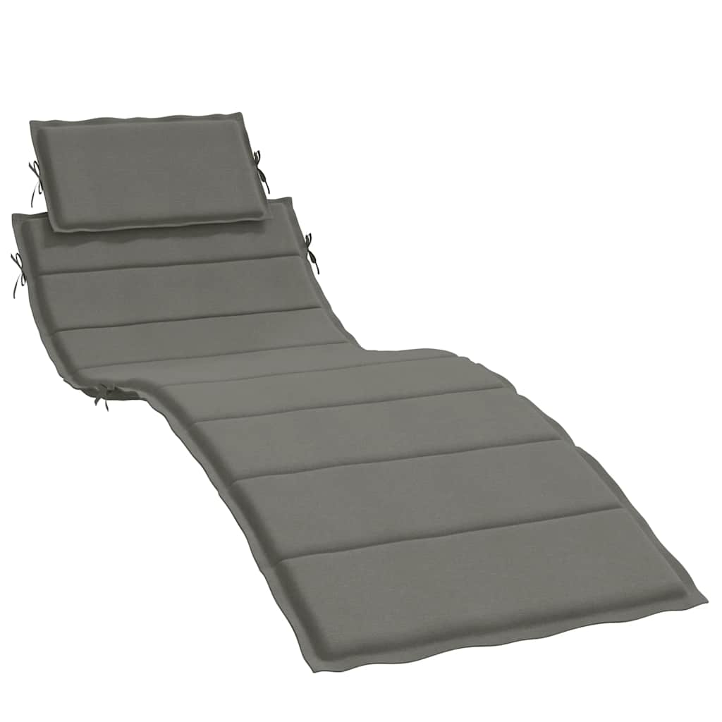 Cuscino per Lettino Prendisole Grigio Scuro Mélange 186x58x4cm | homemem39