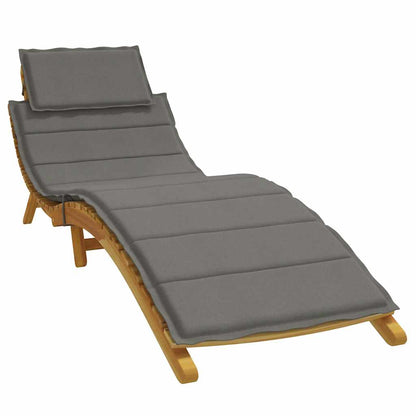 Cuscino per Lettino Prendisole Grigio Scuro Mélange 186x58x4cm | homemem39