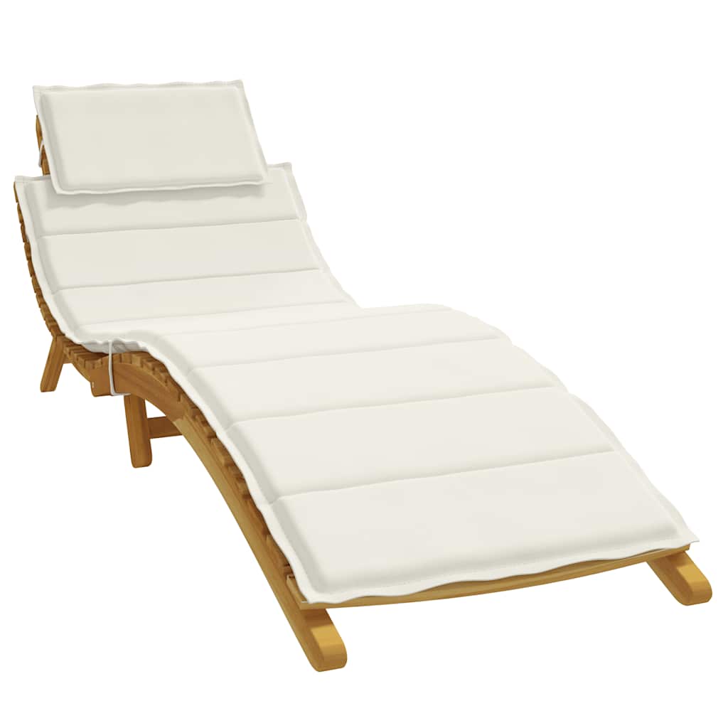 Cuscino per Lettino Prendisole Crema Mélange 186x58x4cm Tessuto | homemem39