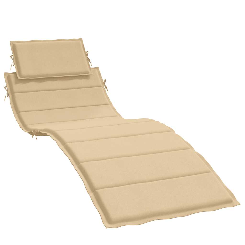 Cuscino per Lettino Prendisole Beige Mélange 186x58x4cm Tessuto