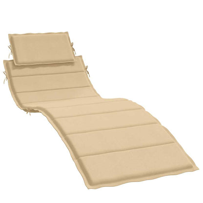 Cuscino per Lettino Prendisole Beige Mélange 186x58x4cm Tessuto