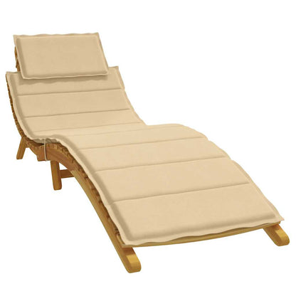 Cuscino per Lettino Prendisole Beige Mélange 186x58x4cm Tessuto