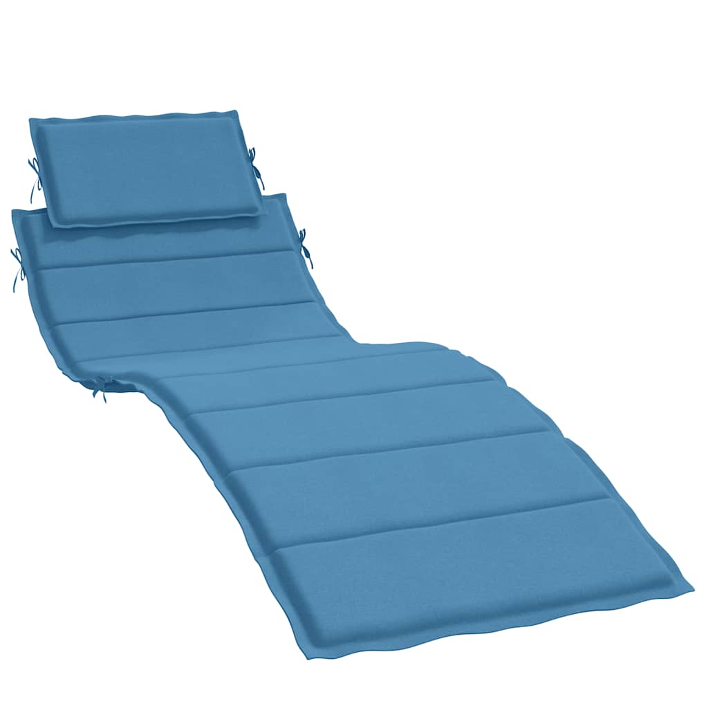 Cuscino per Lettino Prendisole Blu Mélange 186x58x4cm Tessuto | homemem39