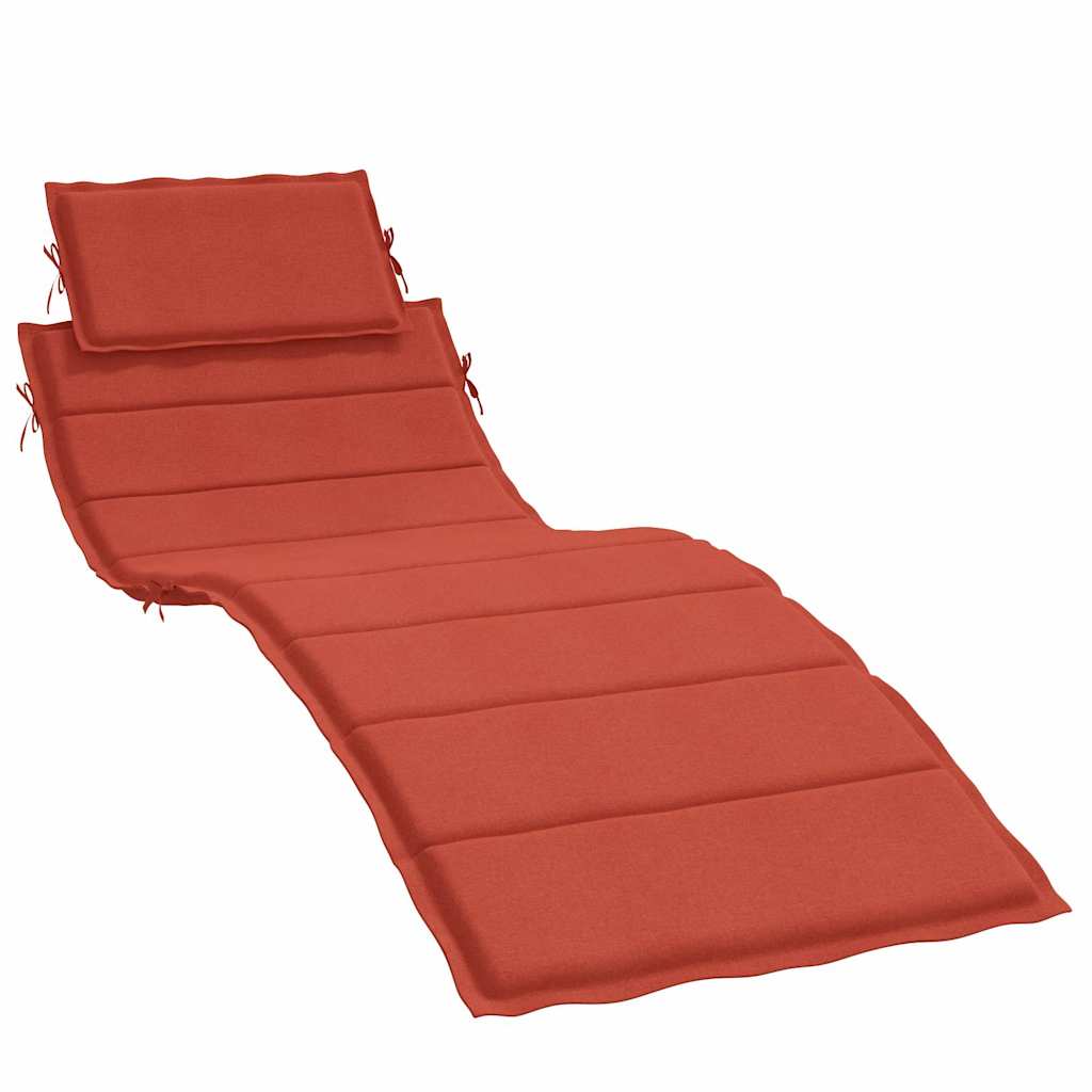 Cuscino per Lettino Prendisole Rosso Mélange 186x58x4cm Tessuto | homemem39