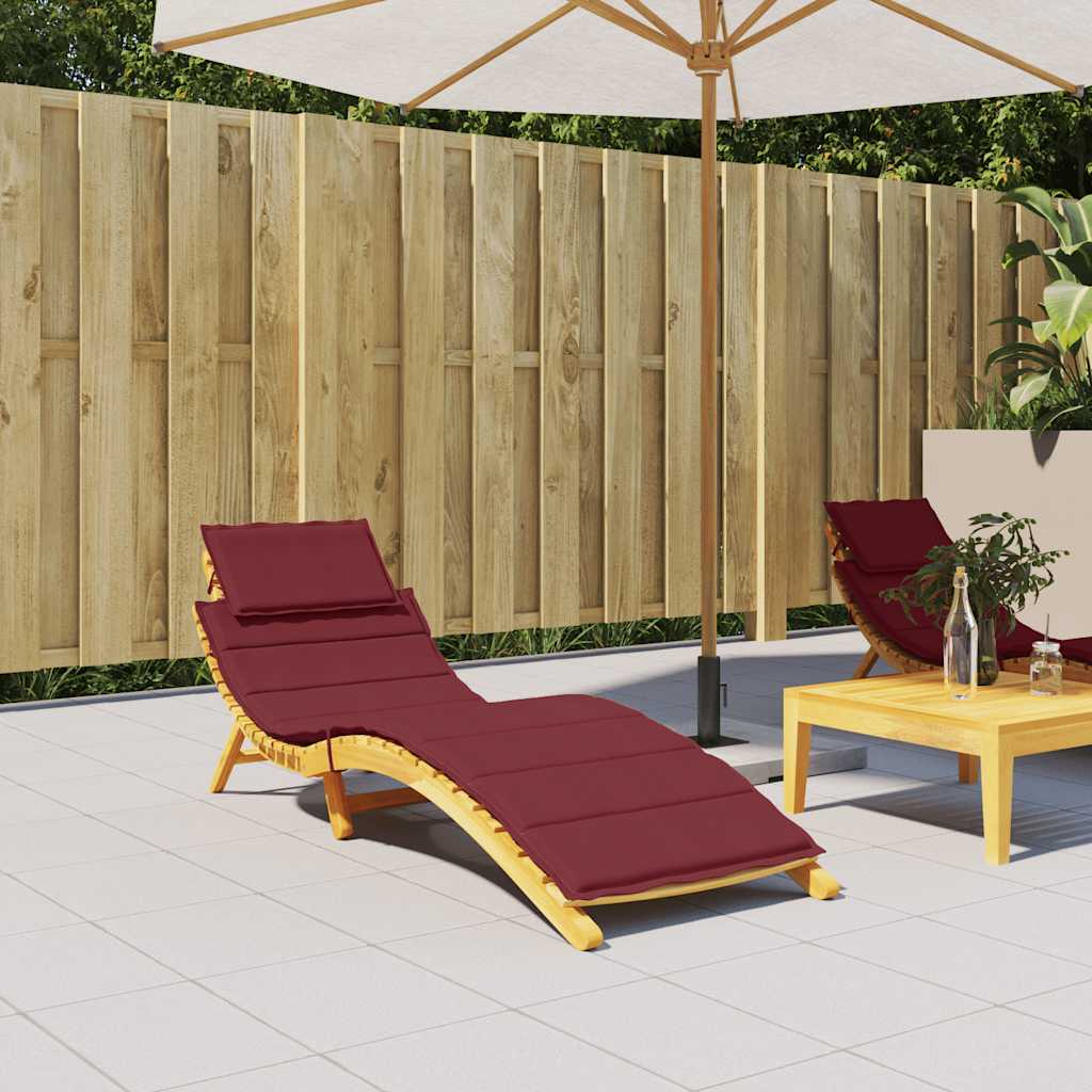 Cuscino per Lettino Prendisole Rosso Vino Mélange 186x58x4cm | homemem39