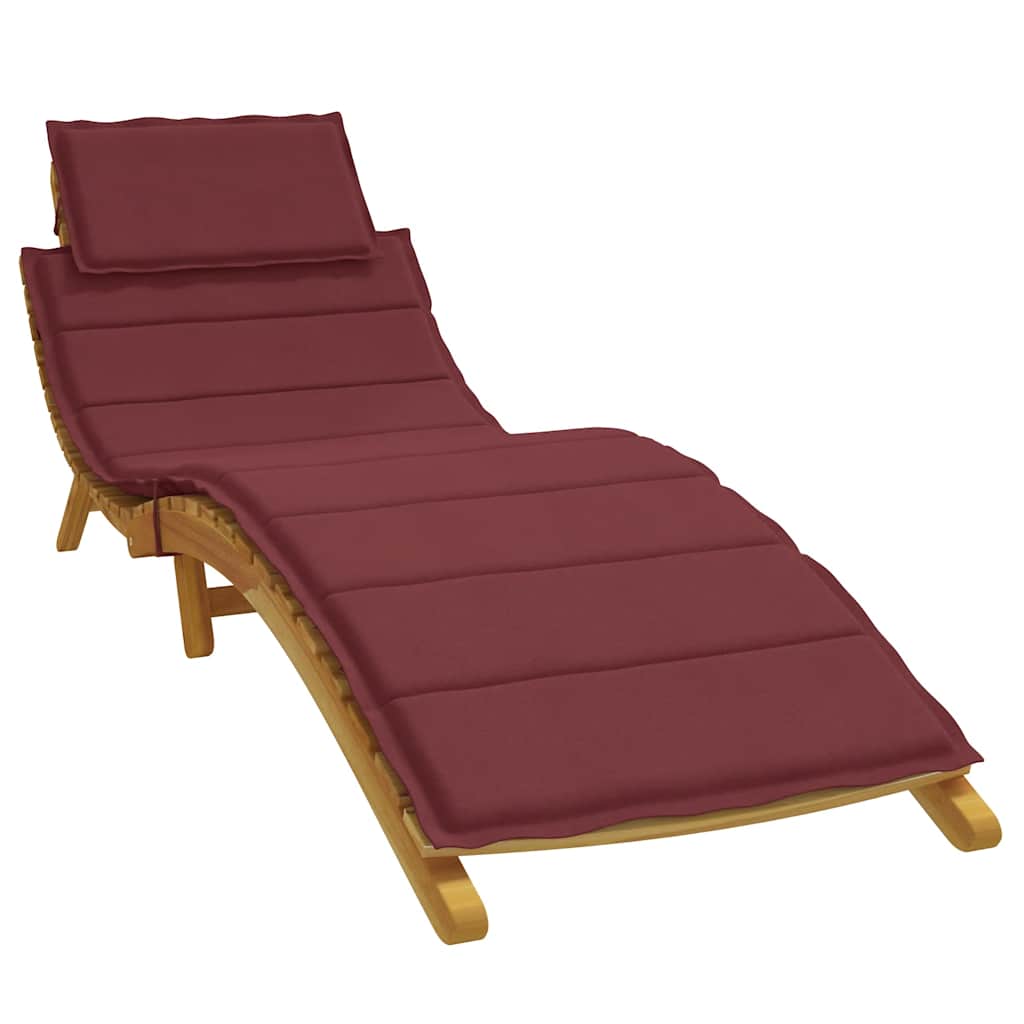 Cuscino per Lettino Prendisole Rosso Vino Mélange 186x58x4cm | homemem39