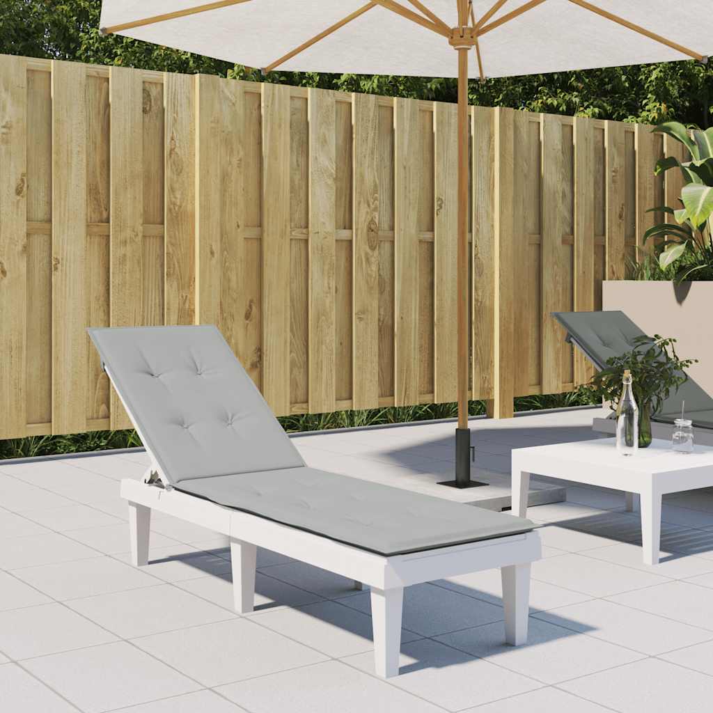 Cuscino per Sdraio Grigio Chiaro Mélange (75+105)x50x3 Tessuto | homemem39