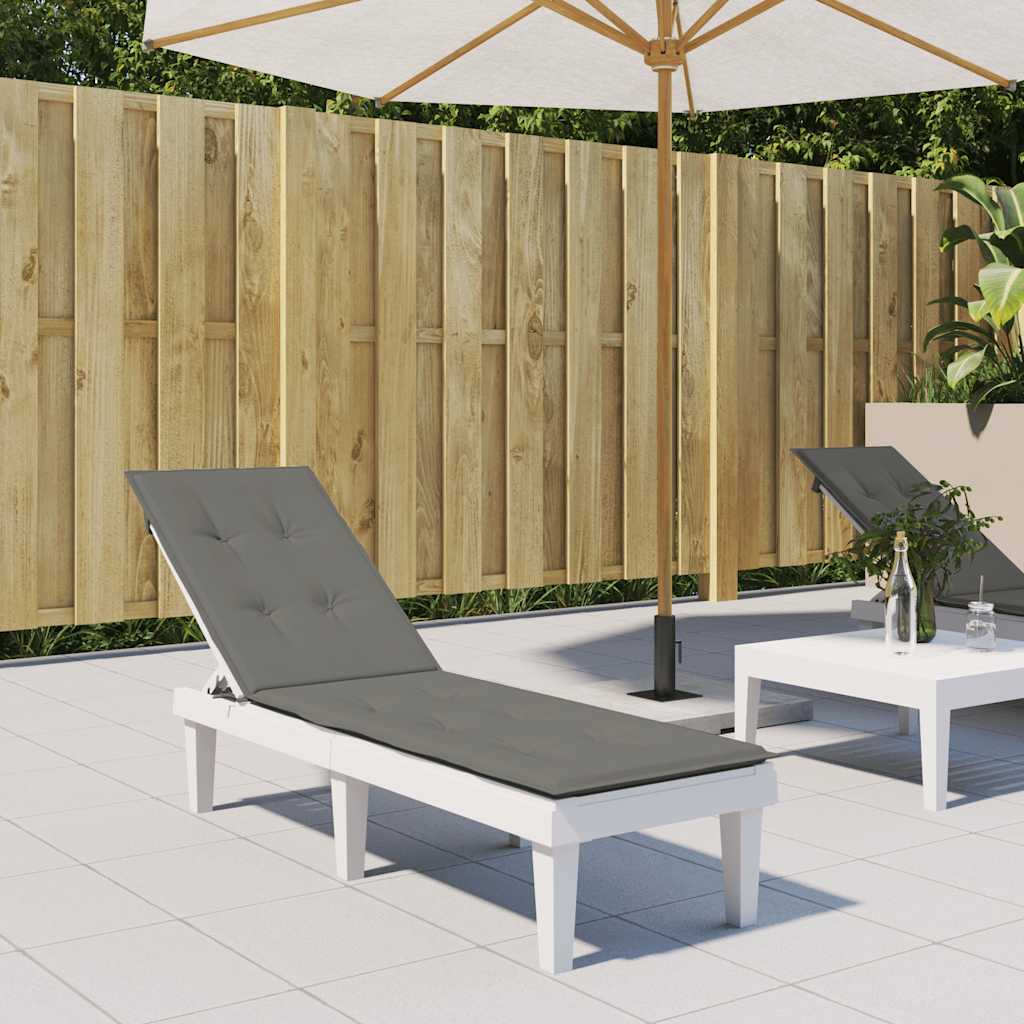 Cuscino per Sdraio Grigio Scuro Mélange (75+105) x 50 x 4 Tessuto | homemem39