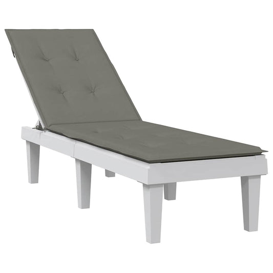 Cuscino per Sdraio Grigio Scuro Mélange (75+105) x 50 x 4 Tessuto | homemem39