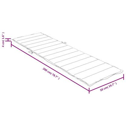 Cuscino per Lettino Antracite Mélange 200x50x4 cm in Tessuto | homemem39