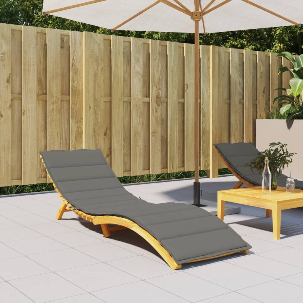 Cuscino per Lettino Prendisole Grigio Scuro Mélange 200x50x4cm | homemem39