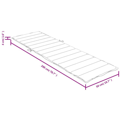 Cuscino per Lettino Prendisole Grigio Scuro Mélange 200x50x4cm | homemem39