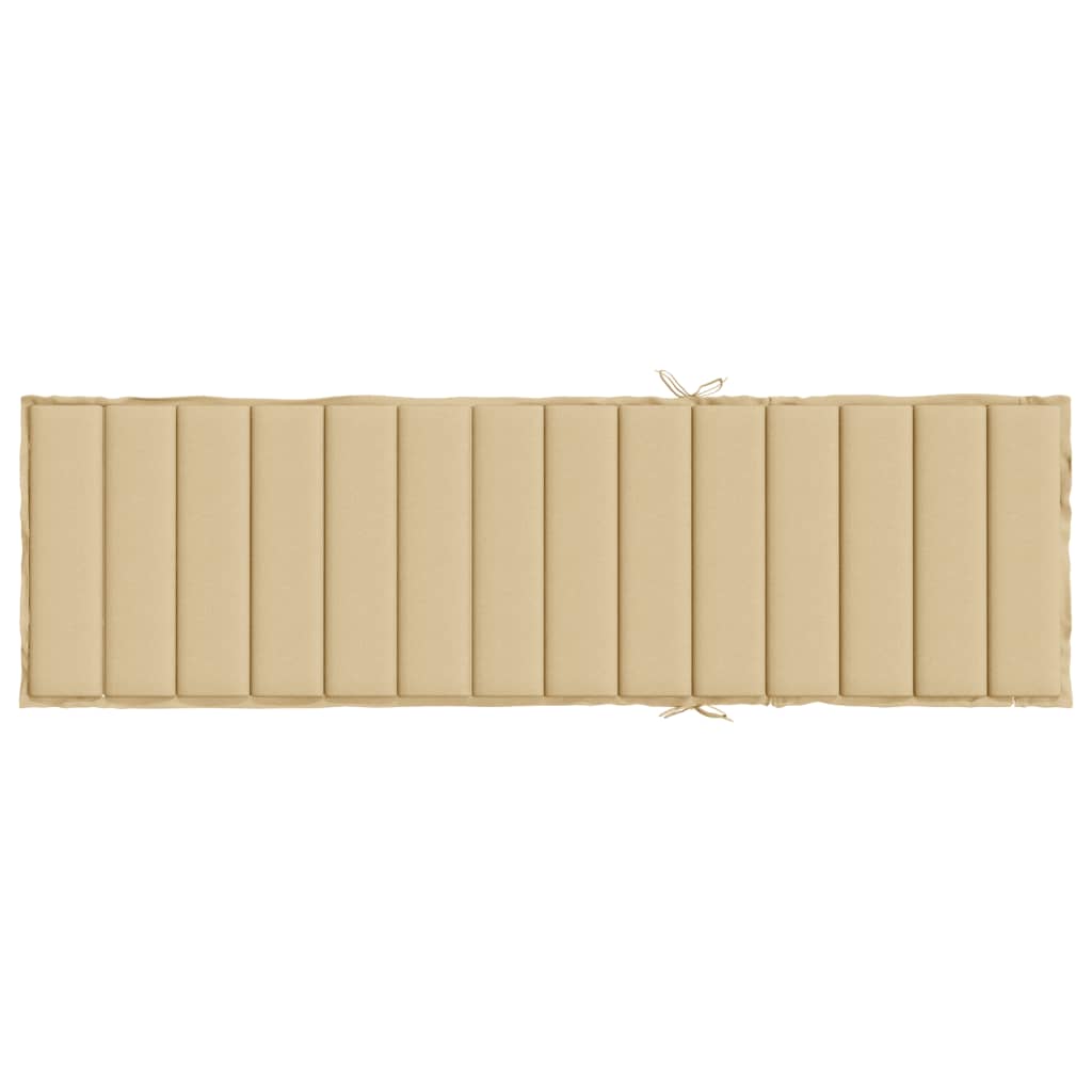 Cuscino per Lettino Prendisole Beige Mélange 200x50x4cm Tessuto | homemem39