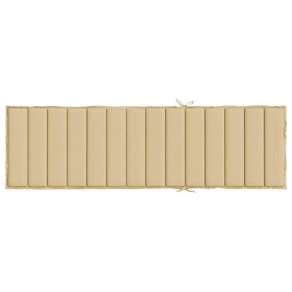 Cuscino per Lettino Prendisole Beige Mélange 200x50x4cm Tessuto | homemem39