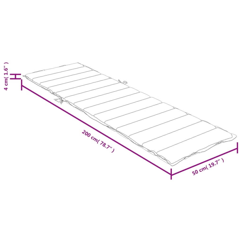 Cuscino per Lettino Prendisole Tortora Mélange 200x50x4 cm | homemem39