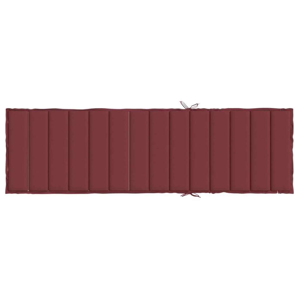 Cuscino per Lettino Prendisole Rosso Vino Mélange 200x50x4cm | homemem39