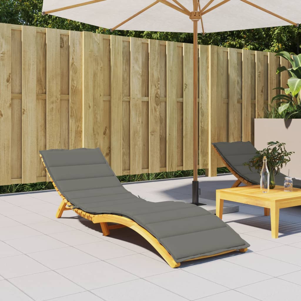 Cuscino per Lettino Prendisole Grigio Scuro Mélange 200x60x4 cm | homemem39
